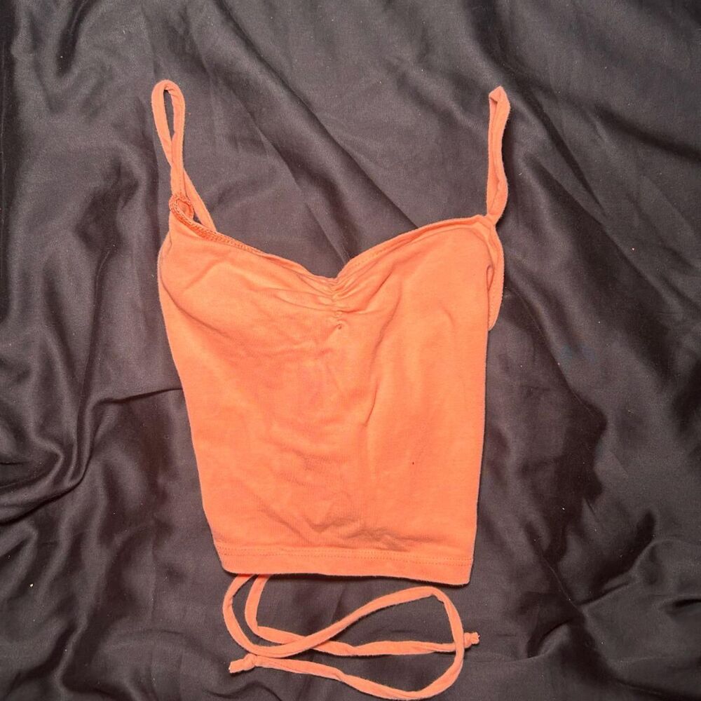 American-apparel Women's Orange Crop-top